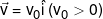 \vec v = {v_0}\hat i\left( {{v_0} > 0} \right)