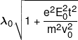 {\lambda _0}\sqrt {1 + \frac{{{e^2}E_0^2{t^2}}}{{{m^2}v_0^2}}} 