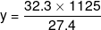 y = \frac{{32.3 \times 1125}}{{27.4}}