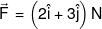 \vec F\, = \left( {2\hat i + 3\hat j} \right)N