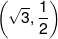 \left( {\sqrt 3 ,\frac{1}{2}} \right)