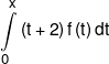 \int\limits_0^x {\left( {t + 2} \right)f\left( t \right)dt} 