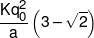 \frac{{Kq_0^2}}{a}\left( {3 - \sqrt 2 } \right)