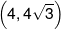\left( {4,4\sqrt 3 } \right)