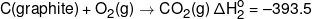C(graphite) + {O_2}(g) \to C{O_2}(g)\,\Delta H_2^o =  - 393.5
