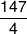 \frac{{147}}{4}