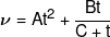 \nu  = A{t^2} + \frac{{Bt}}{{C + t}}