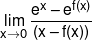 \mathop {\lim }\limits_{x \to 0} \frac{{{e^x} - {e^{f(x)}}}}{{(x - f(x))}}