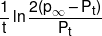 \frac{1}{t}\ln \frac{{2({p_\infty } - {P_t})}}{{{P_t}}}