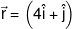 \vec r = \left( {4\hat i + \hat j} \right)