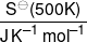 \frac{{{S^ \ominus }(500K)}}{{J\,{K^{-1}}\,mo{l^{-1}}}}