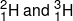 _1^2H{\text { and }}_1^3{\text {H}}