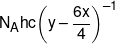 {N_A}hc{\left( {y - \frac{{6x}}{4}} \right)^{ - 1}}