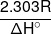 \frac{{2.303R}}{{\Delta H^\circ}}