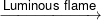 \xrightarrow[{}]{{{\text {Luminous flame}}}}
