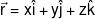 \vec r = x\hat i + y\hat j + z\hat k