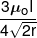 \frac{{3{\mu _o}{\text{I}}}}{{4\sqrt {2r} }}